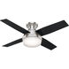 Dempsey 44 inch Brushed Nickel with Black Oak/Chocolate Oak Grain Blades Ceiling Fan, Low Profile