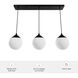 Hepburn 3 Light 7.25 inch Matte Black Linear Cluster Pendant Ceiling Light, Medium