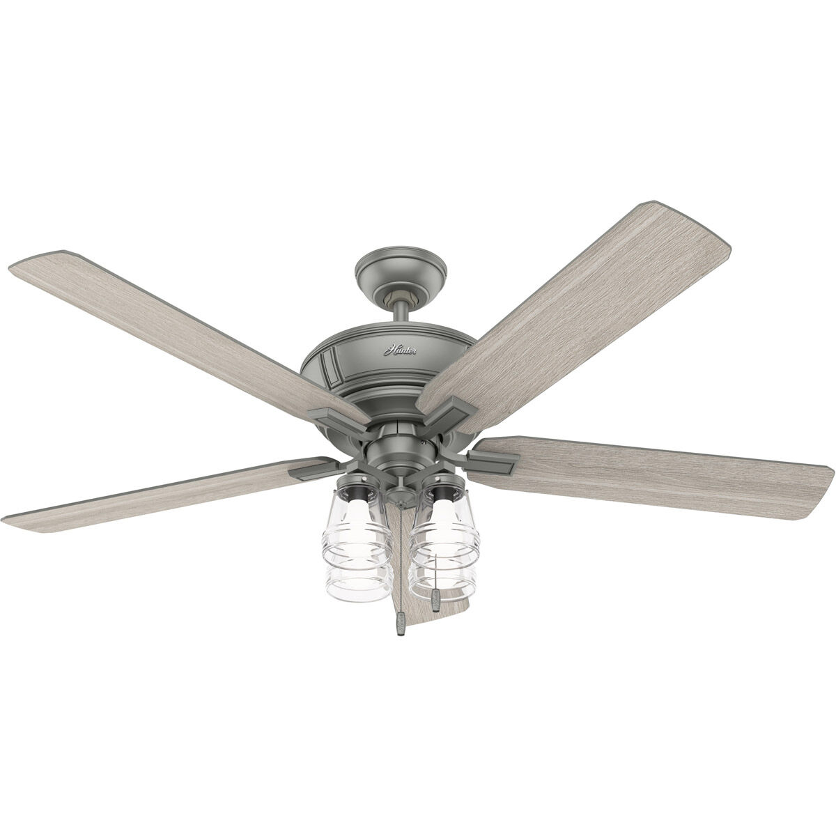 Grantham 60 inch Matte Silver with Light Gray Oak Blades Ceiling Fan