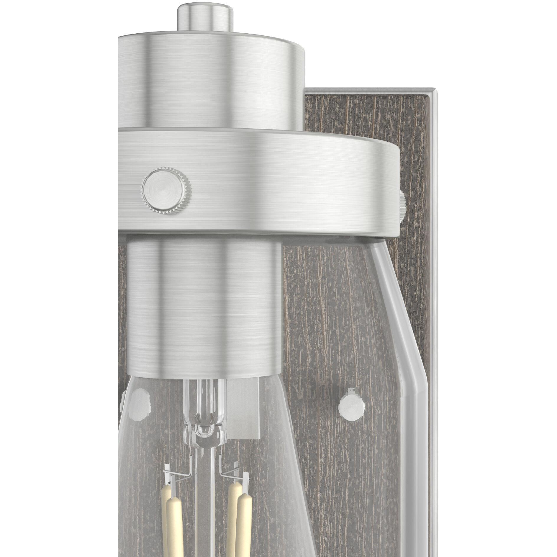 Devon Park 1 Light 4.75 inch Brushed Nickel and Grey Wood Wall Sconce Wall Light, Medium