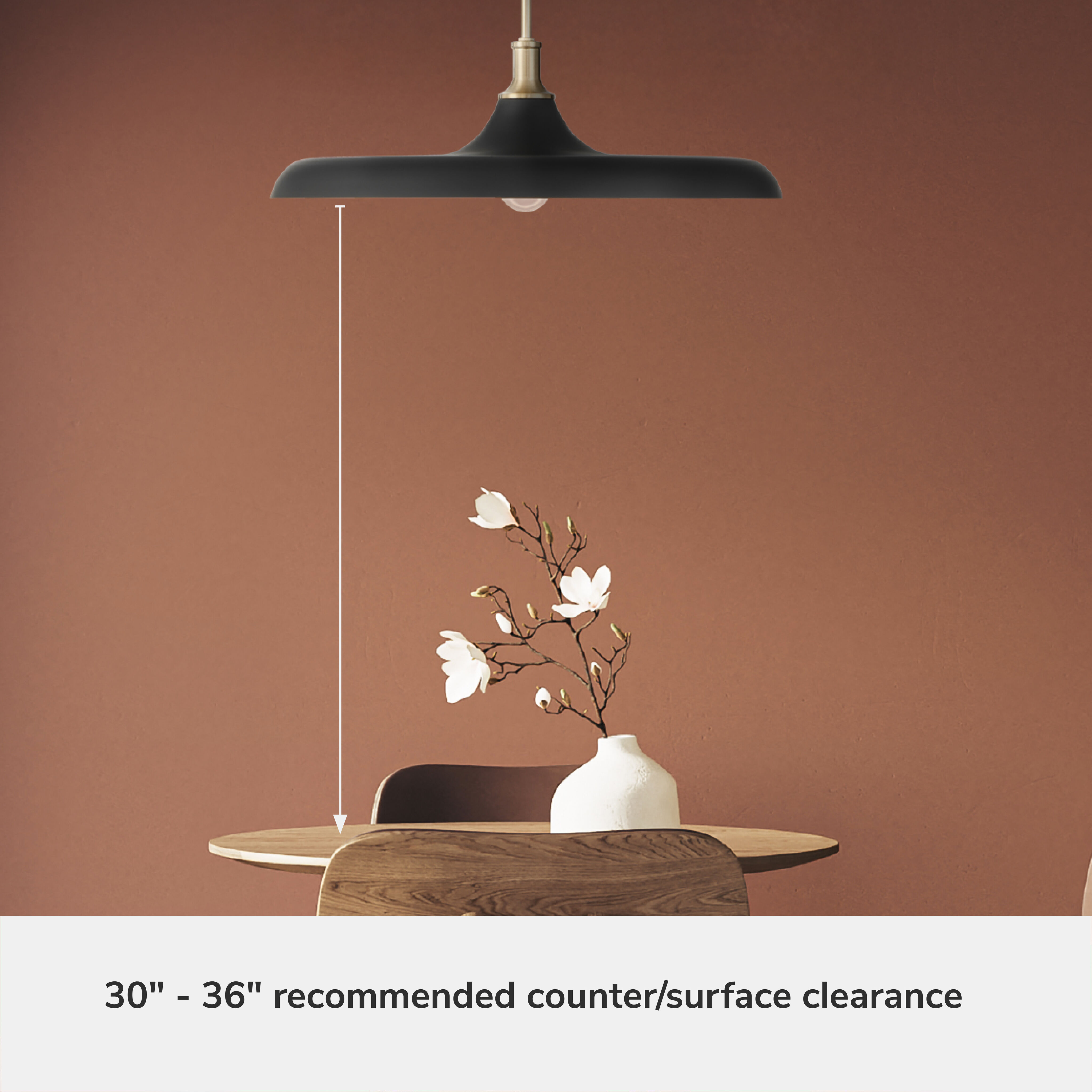 Moriso 1 Light 22 inch Matte Black and Modern Brass Pendant Ceiling Light, Large