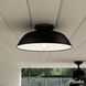 Mill Valley 1 Light 14 inch Matte Black and White Outdoor Flush Mount, Medium