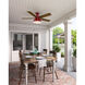 Mill Valley 52 inch Barn Red with Medium Walnut/Black Willow Blades Outdoor Ceiling Fan, Low Profile