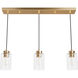 Hartland 3 Light 4.5 inch Alturas Gold Linear Cluster Pendant Ceiling Light, Medium