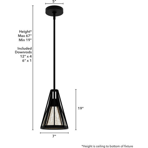 Rafner 1 Light 7 inch Natural Black Iron Mini Pendant Ceiling Light, Mini