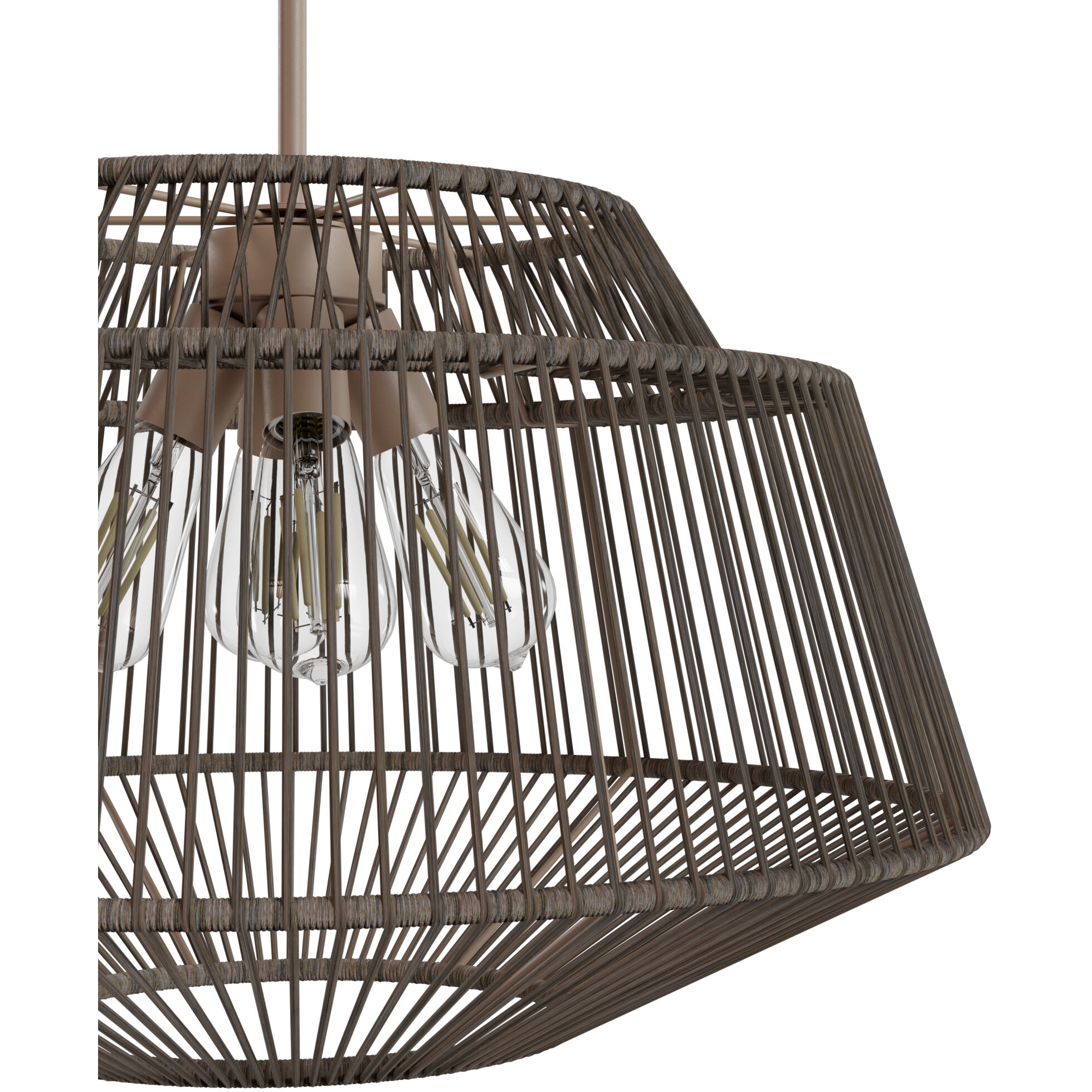Brookhollow 4 Light 24.5 inch Sable Rattan Pendant Ceiling Light, Large