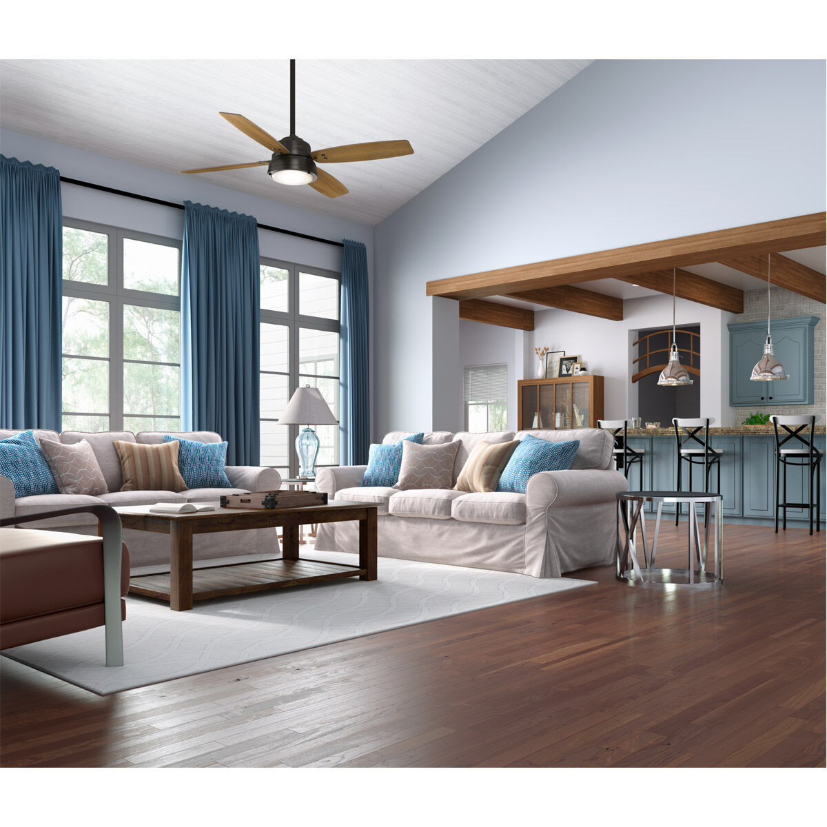 Wingate 52 inch Noble Bronze with Drifted Oak/American Walnut Blades Ceiling Fan