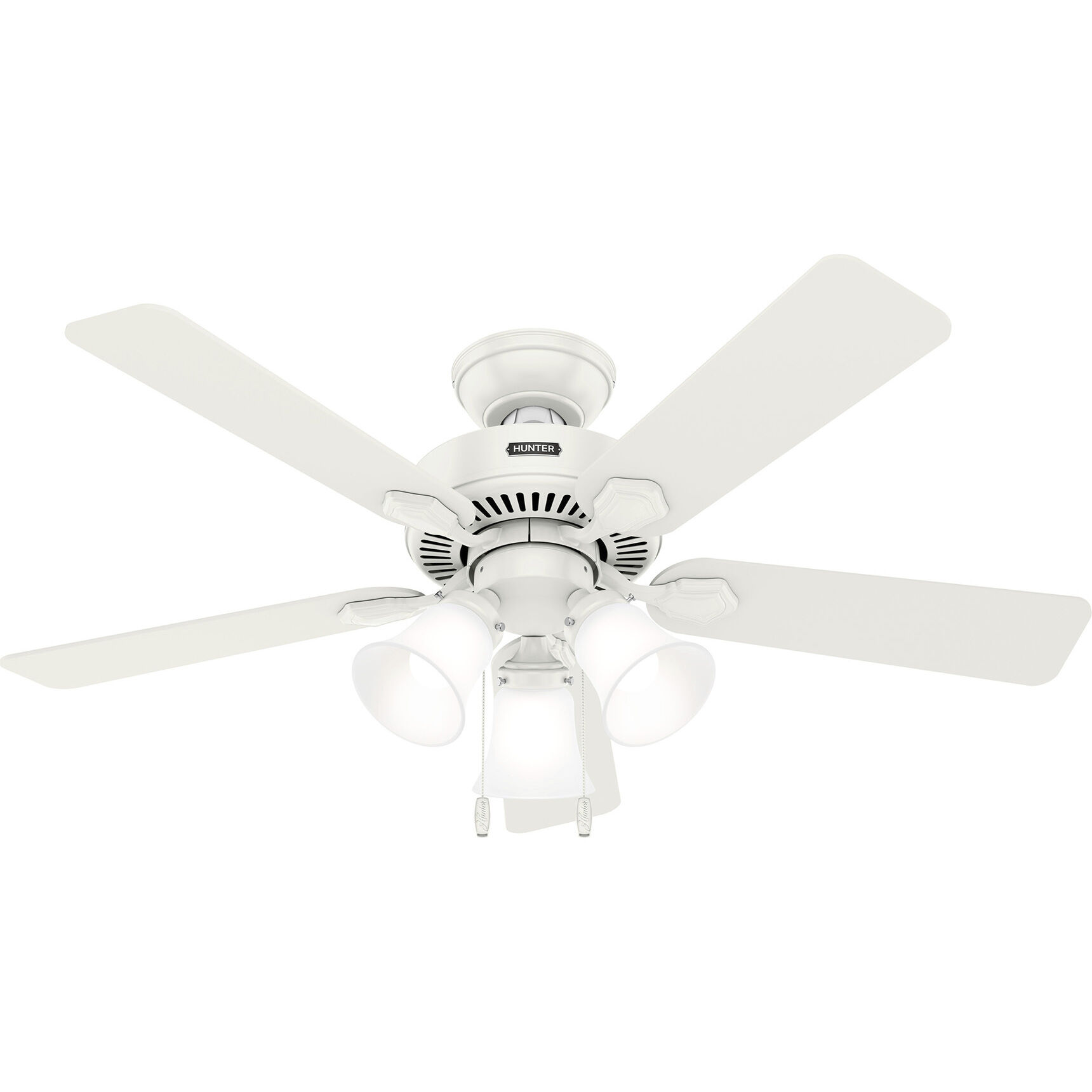 Swanson 44 inch Fresh White with Fresh White/Natural Wood Blades Ceiling Fan