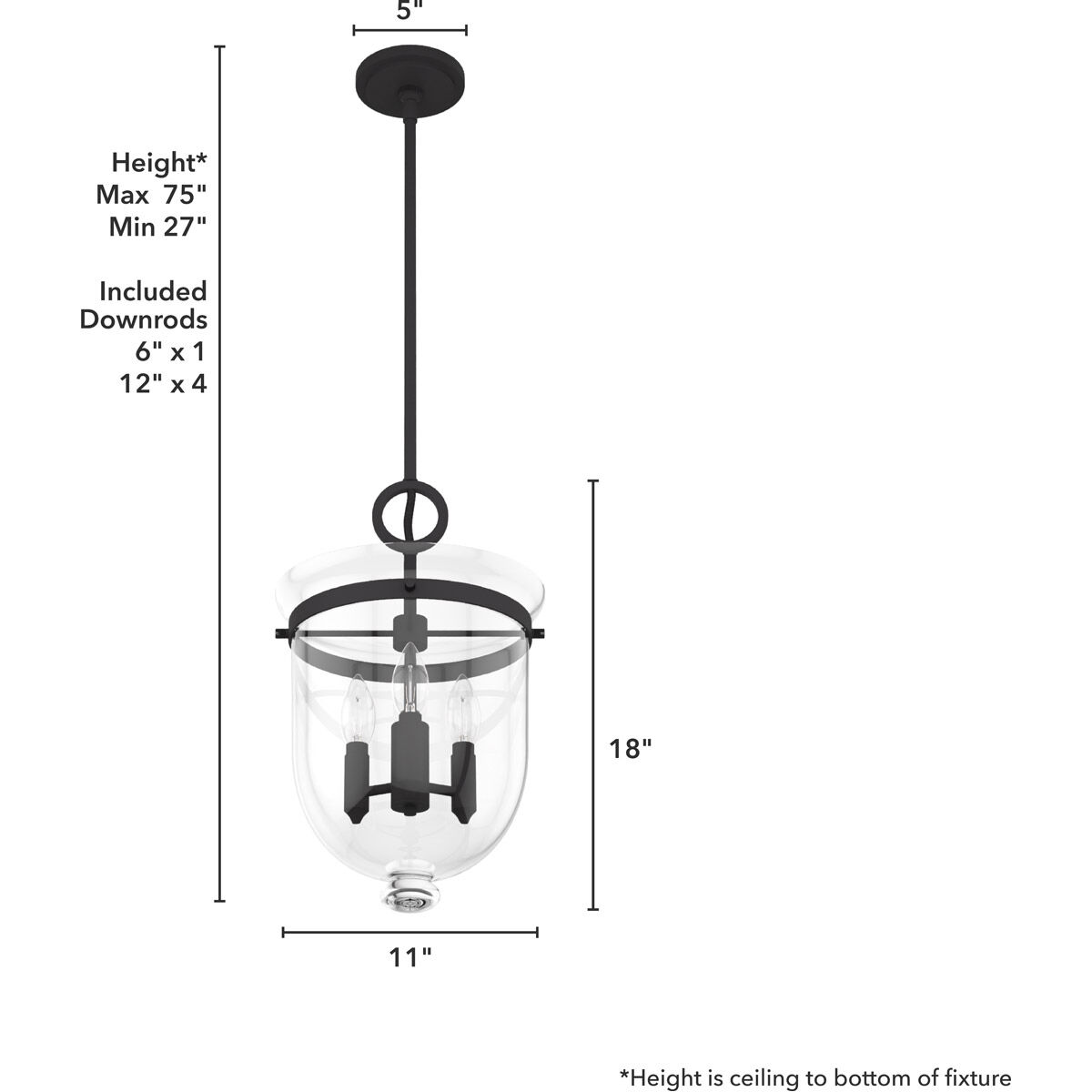 Belltown 3 Light 11 inch Natural Iron Pendant Ceiling Light