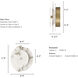 Opaline Crest 1 Light 8 inch Cast Alabaster and Luxe Gold Sconce Wall Light, Medium