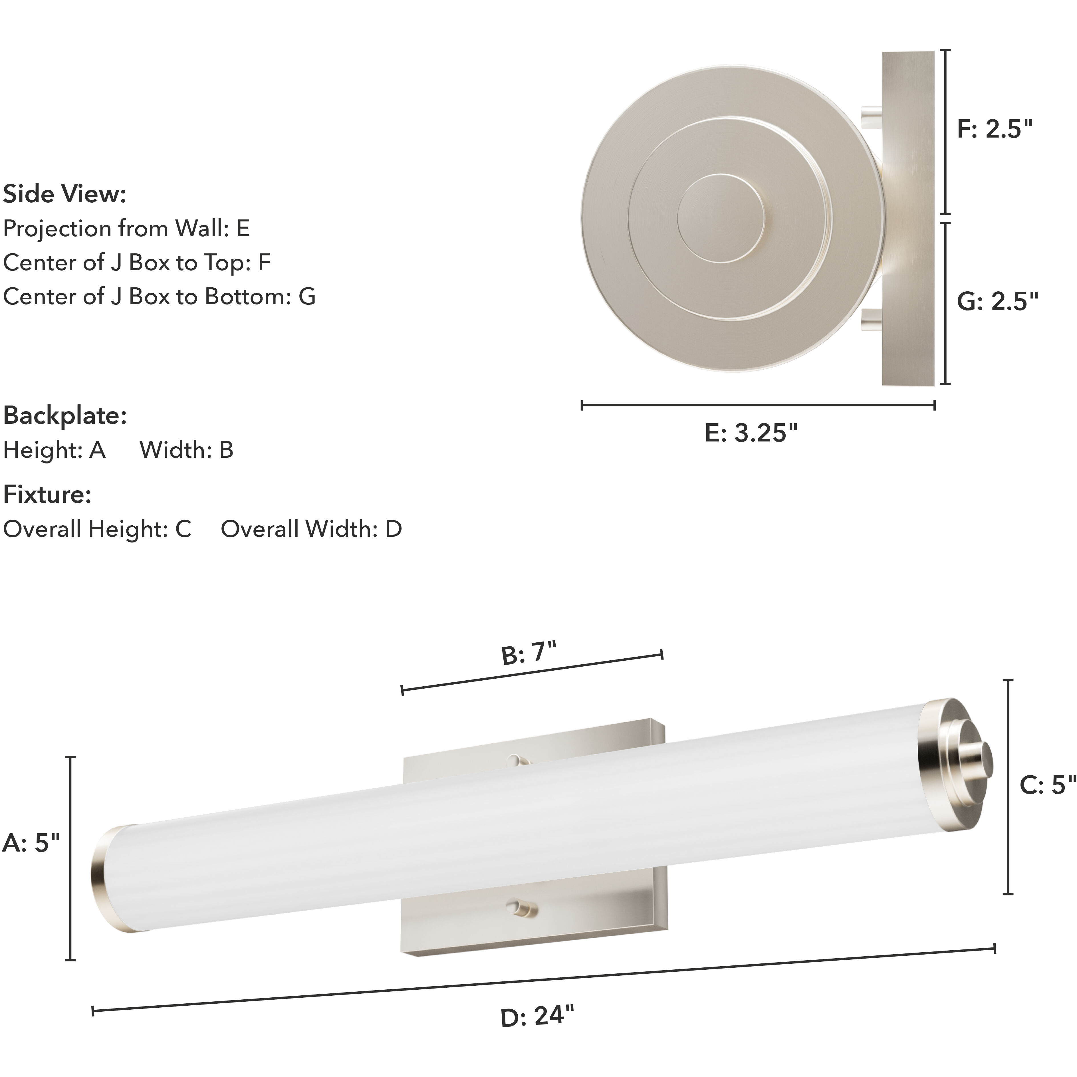 Holly Grove 2 Light 24 inch Brushed Nickel Vanity Light Wall Light, Medium