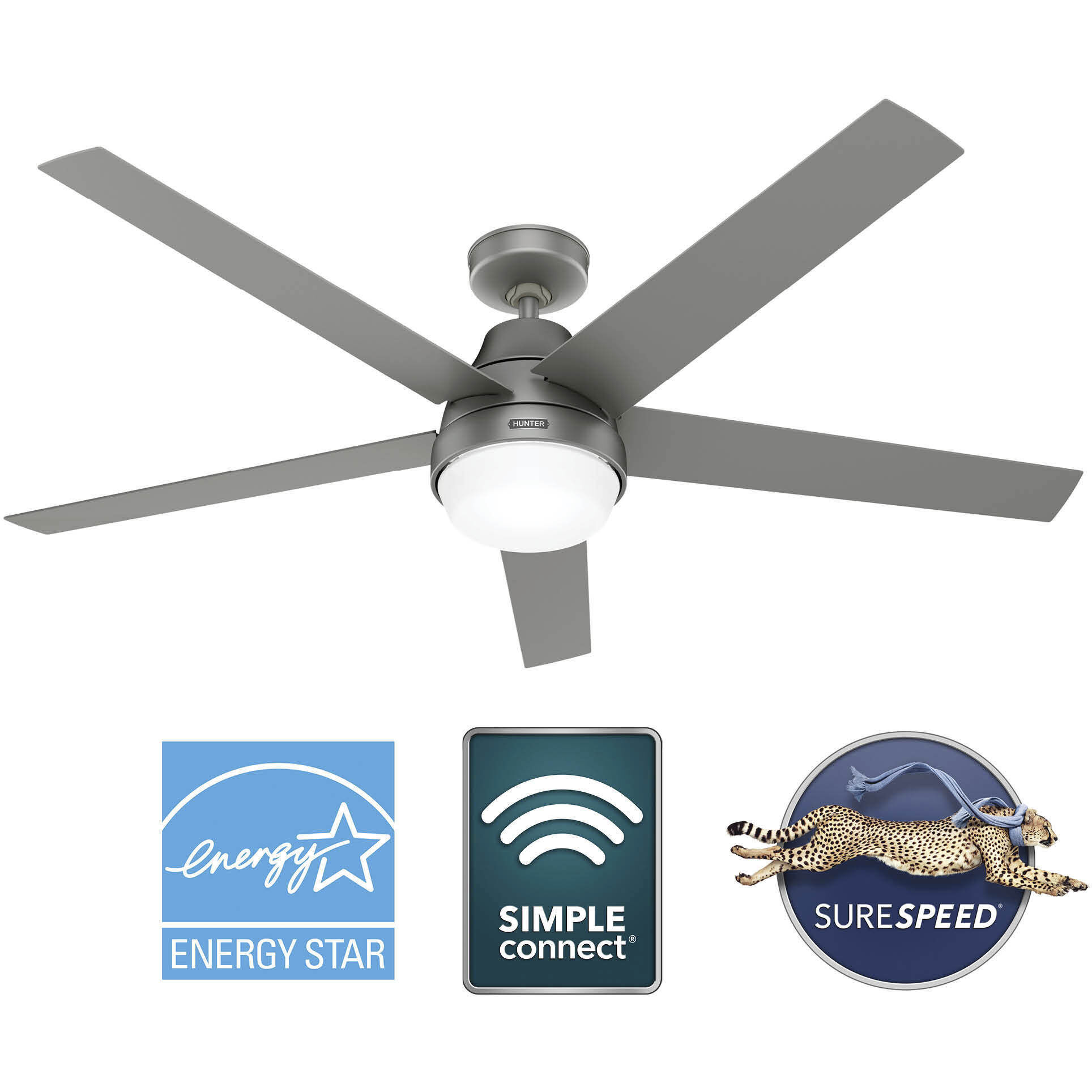 Aerodyne 60 inch Matte Silver Ceiling Fan