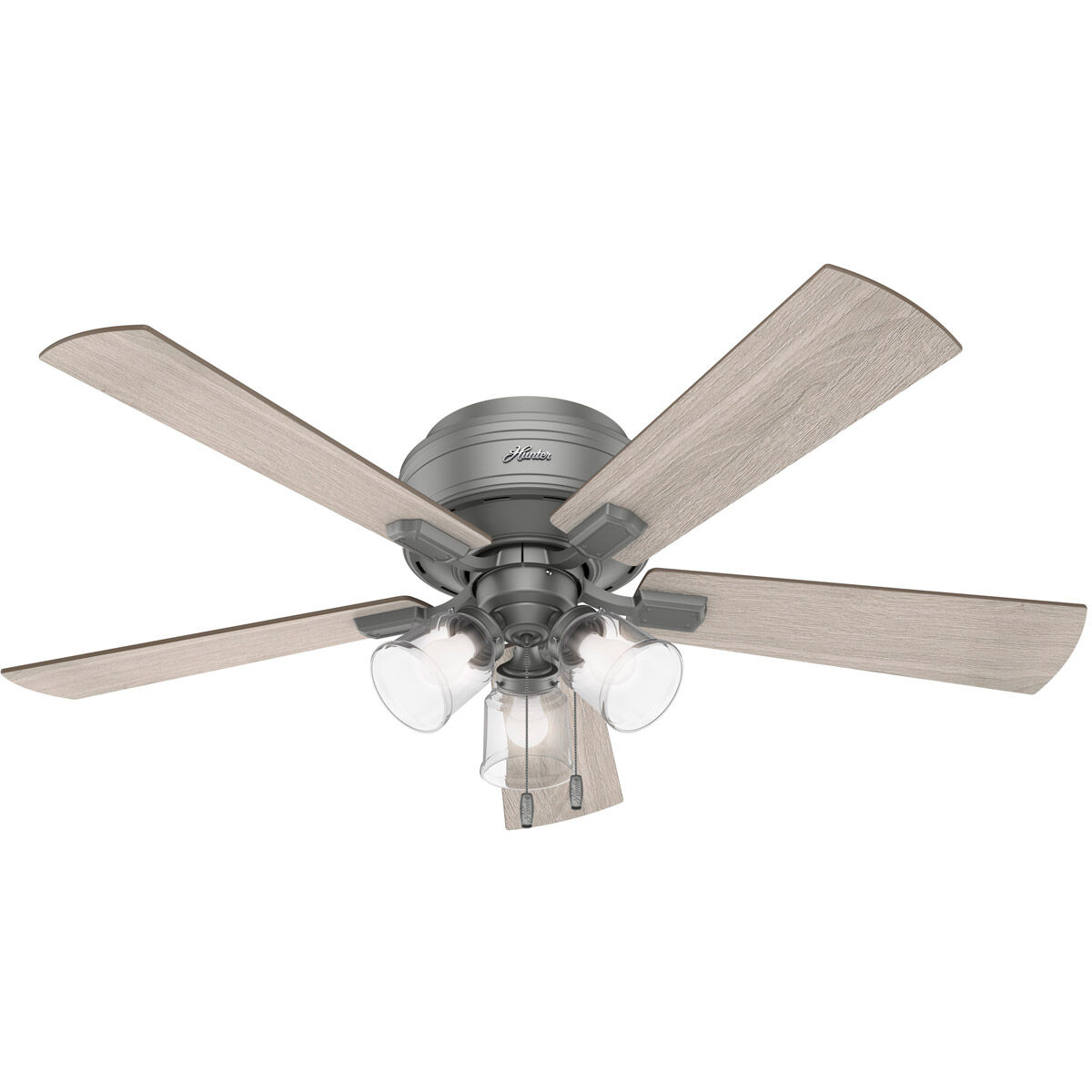 Crestfield 52 inch Matte Silver with Light Gray Oak/Warm Grey Oak Blades Ceiling Fan