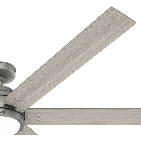Gravity 72 inch Matte Silver with Light Gray Oak Blades Ceiling Fan