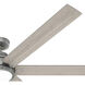 Gravity 72 inch Matte Silver with Light Gray Oak Blades Ceiling Fan