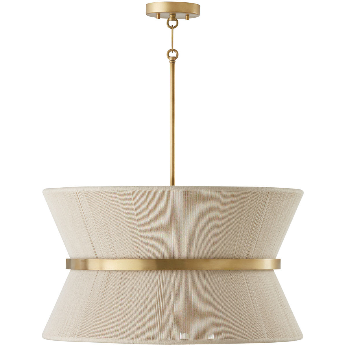 Cecilia 8 Light 24.25 inch Bleached Natural Rope and Patinaed Brass Pendant Ceiling Light
