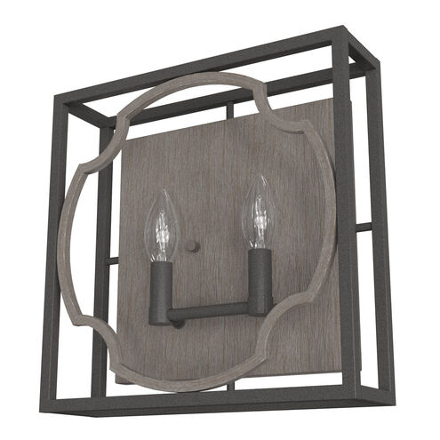 Stone Creek 2 Light 4 inch Noble Bronze and White Washed Oak Wall Sconce Wall Light
