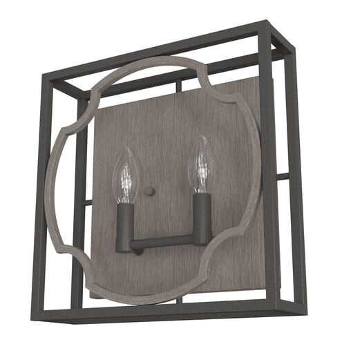 Stone Creek 2 Light 3.75 inch Noble Bronze and White Washed Oak Wall Sconce Wall Light
