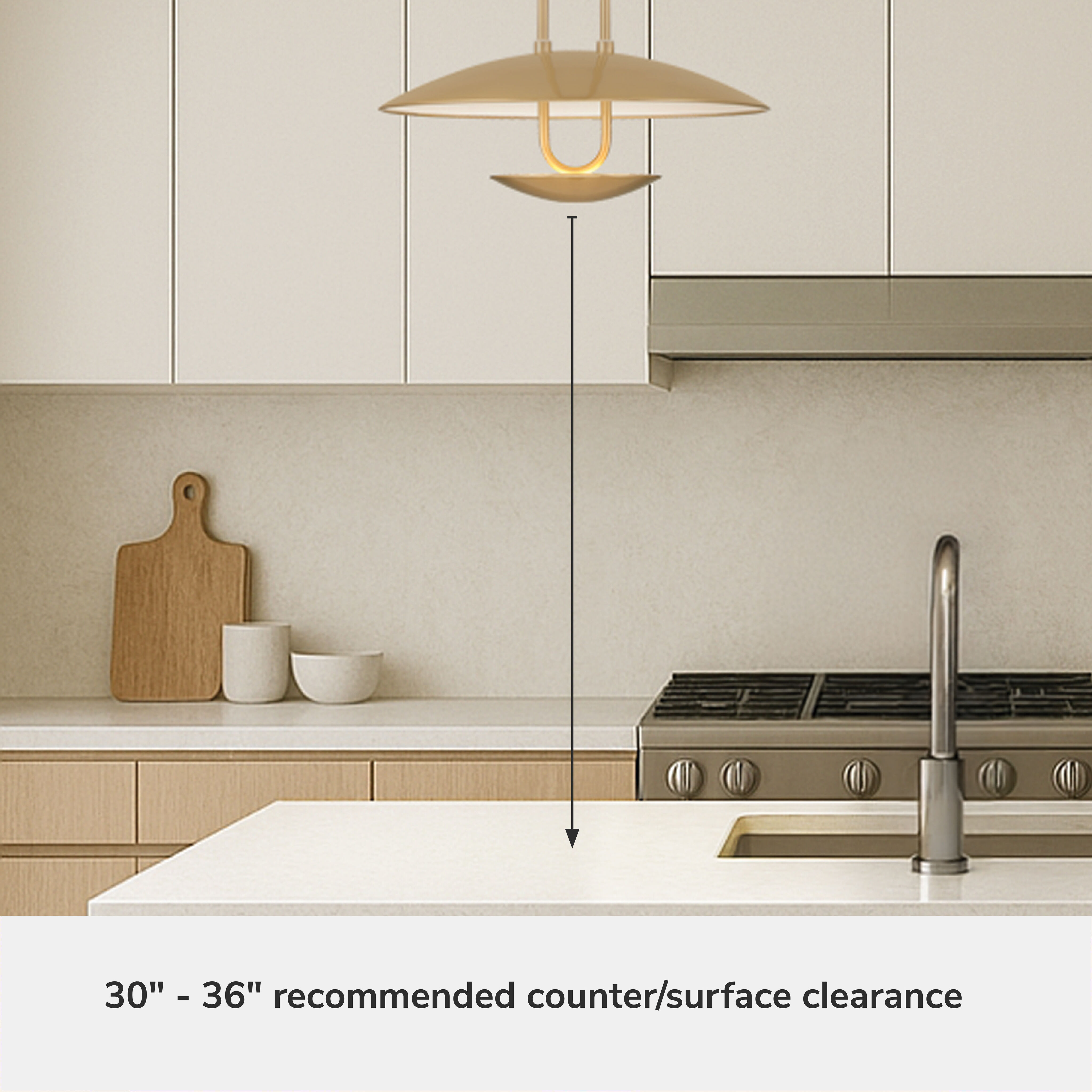 Sunset Ridge 18 inch Luxe Gold Pendant Ceiling Light, Large