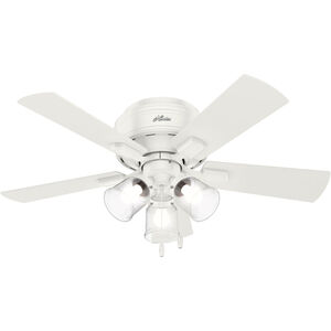 Crestfield 42 inch Fresh White with Fresh White/Drifted Oak Blades Ceiling Fan, Low Profile