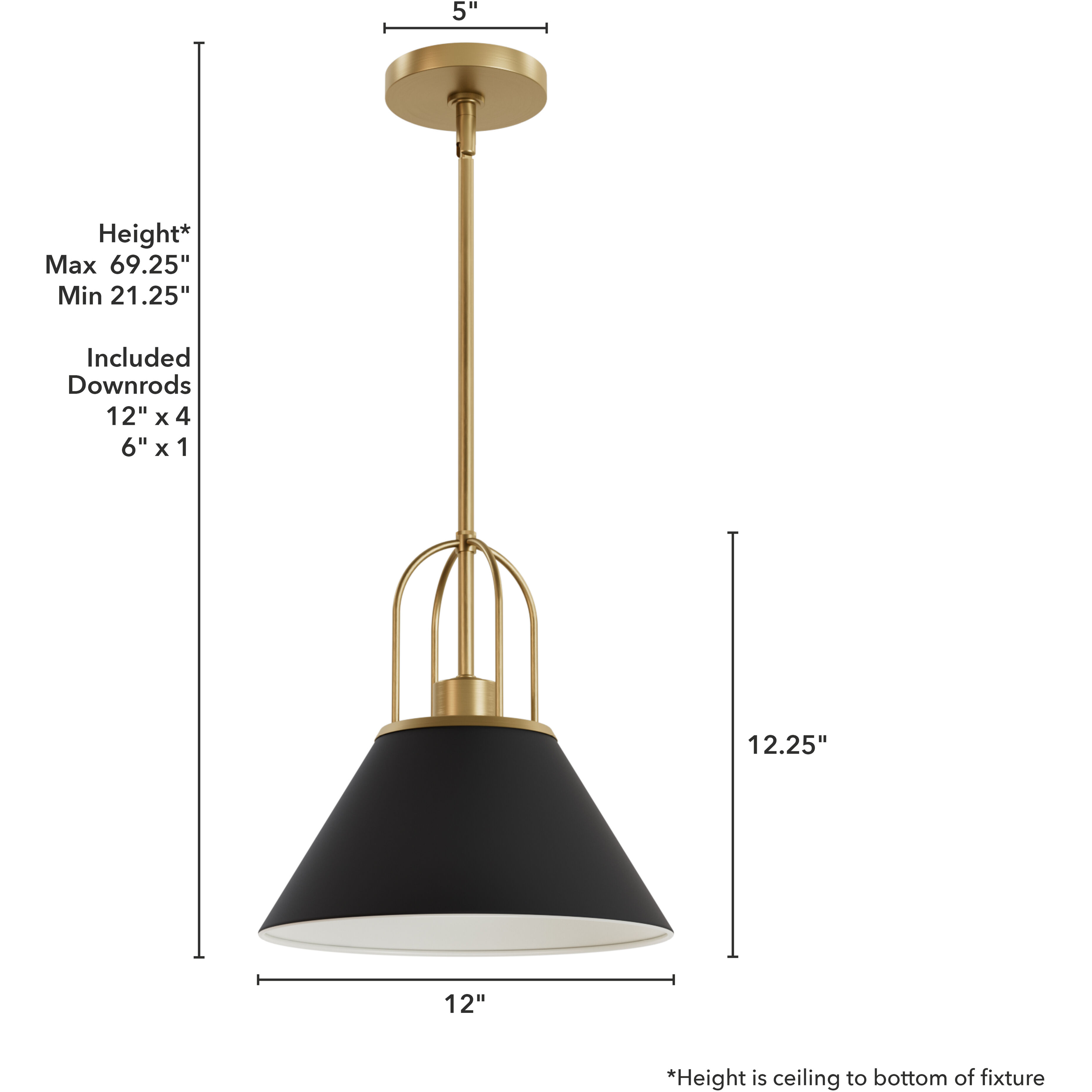 Carrington Isle 1 Light 12 inch Luxe Gold Pendant Ceiling Light