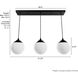 Hepburn 3 Light 7.25 inch Matte Black Linear Cluster Pendant Ceiling Light, Medium