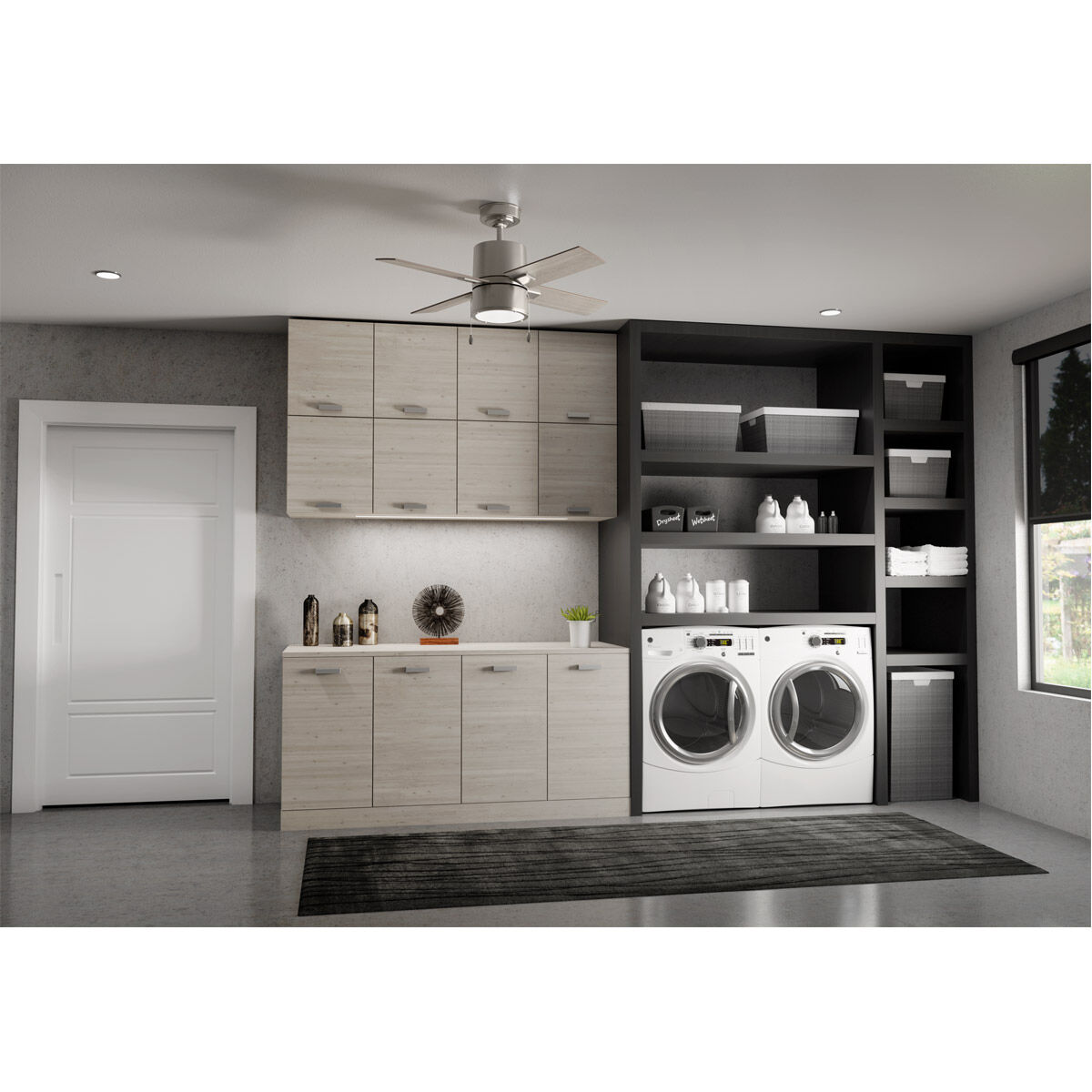 Beck 42 inch Brushed Nickel with Light Gray Oak/Warm Grey Oak Blades Ceiling Fan