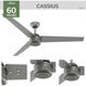 Cassius 60 inch Matte Silver with Matte Silver/Black Willow Blades Outdoor Ceiling Fan
