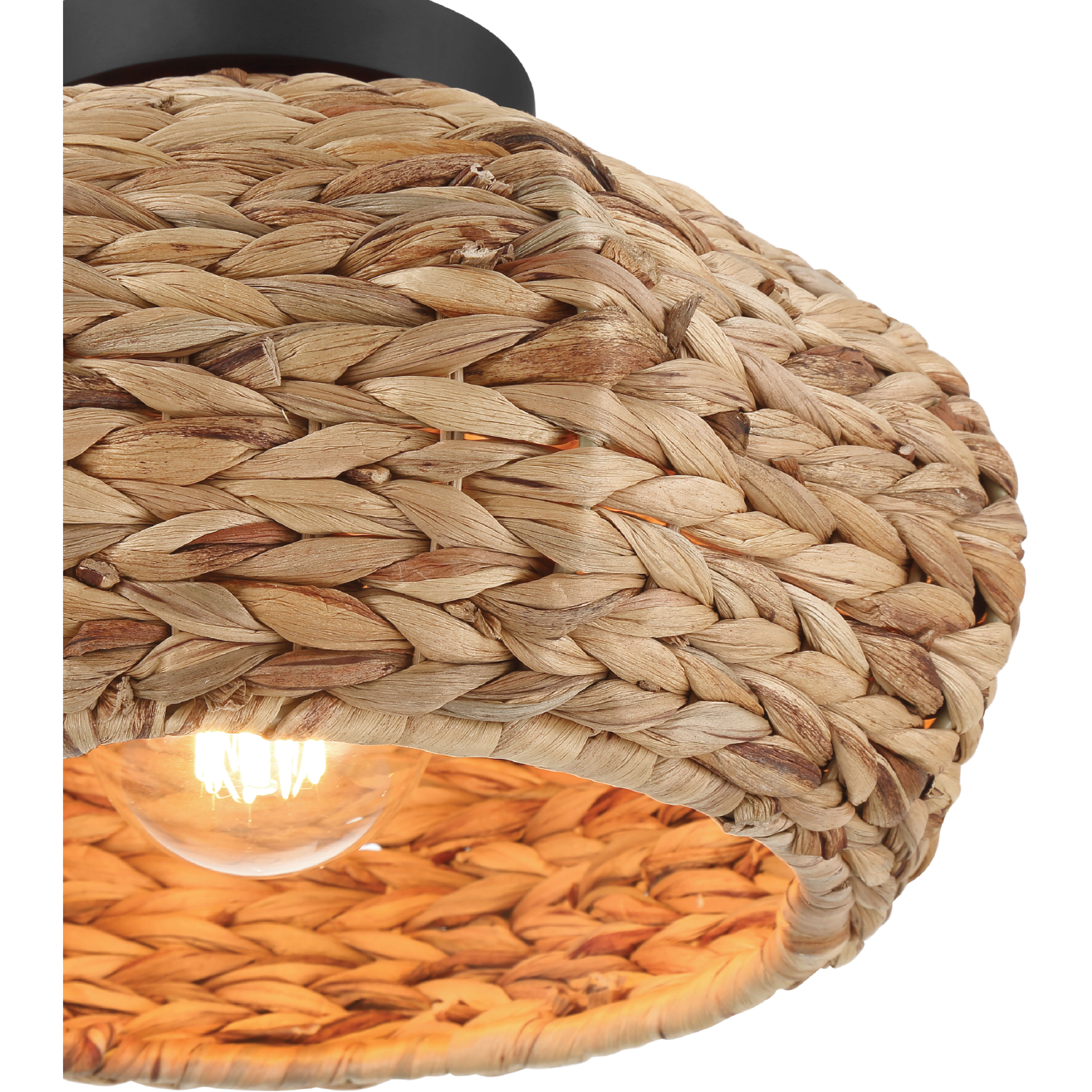 Cambria 1 Light 14 inch Matte Black Flush Mount Ceiling Light, Medium