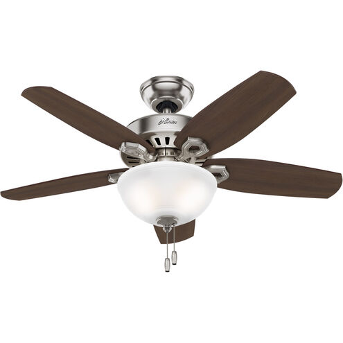 Builder 42 inch Brushed Nickel with Brazilian Cherry/Harvest Mahogany Blades Ceiling Fan