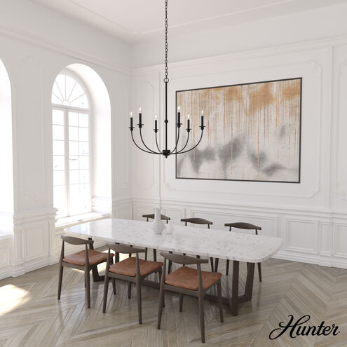 Southcrest 6 Light 30 inch Flat Matte Black Chandelier Ceiling Light