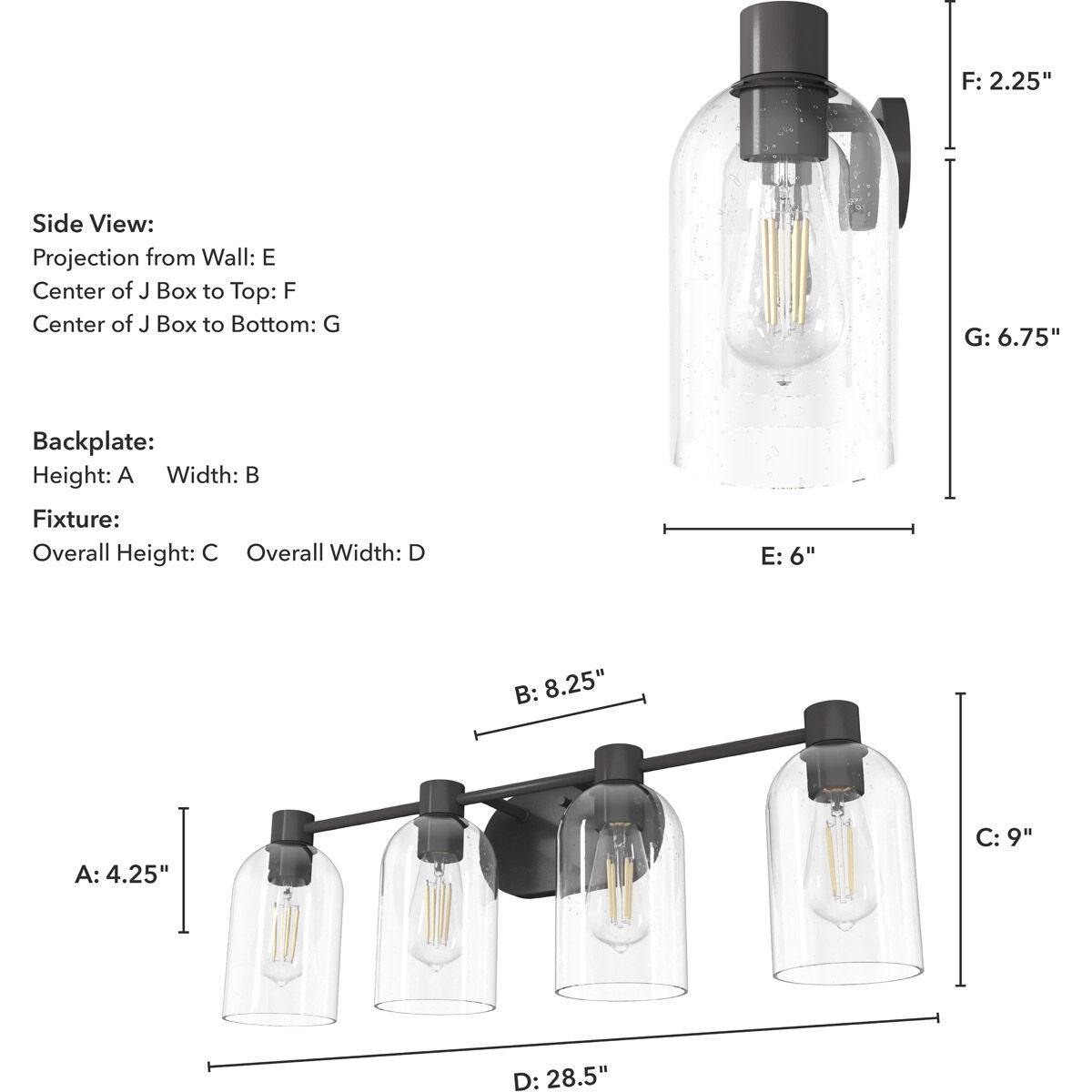 Lochemeade 4 Light 29 inch Noble Bronze Vanity Light Wall Light