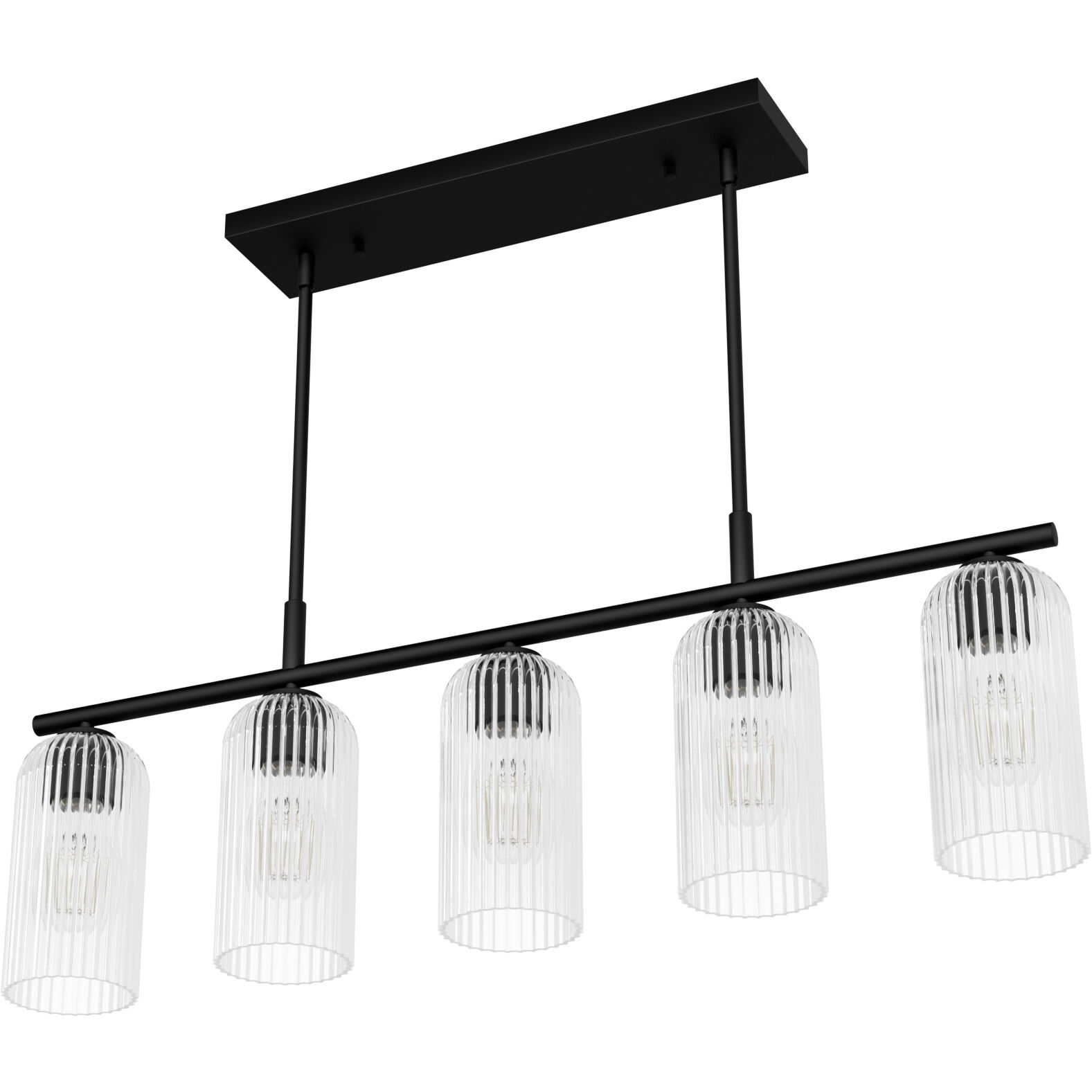 Beverly Glen 5 Light 36.5 inch Matte Black Linear Chandelier Ceiling Light, Medium