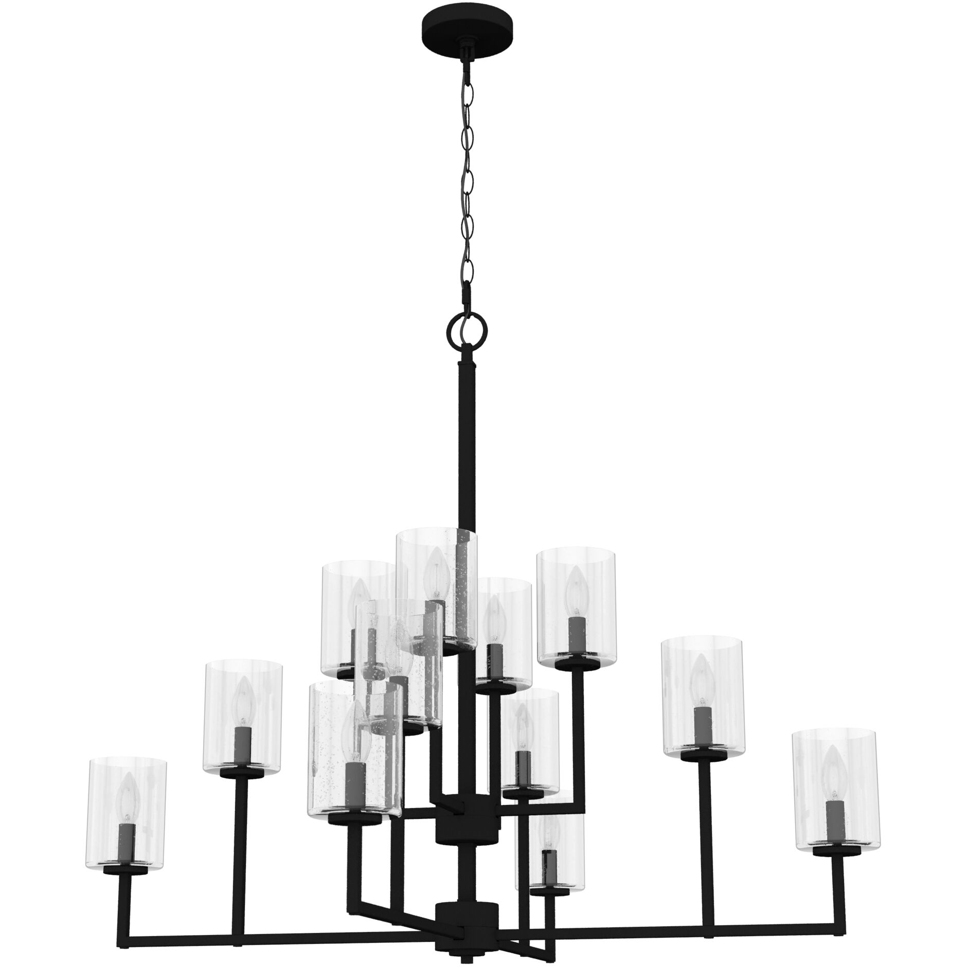Kerrison 12 Light 40.5 inch Natural Black Iron Chandelier Ceiling Light