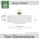 Brookside 30 inch Luxe Gold with Fresh White Blades Ceiling Fan