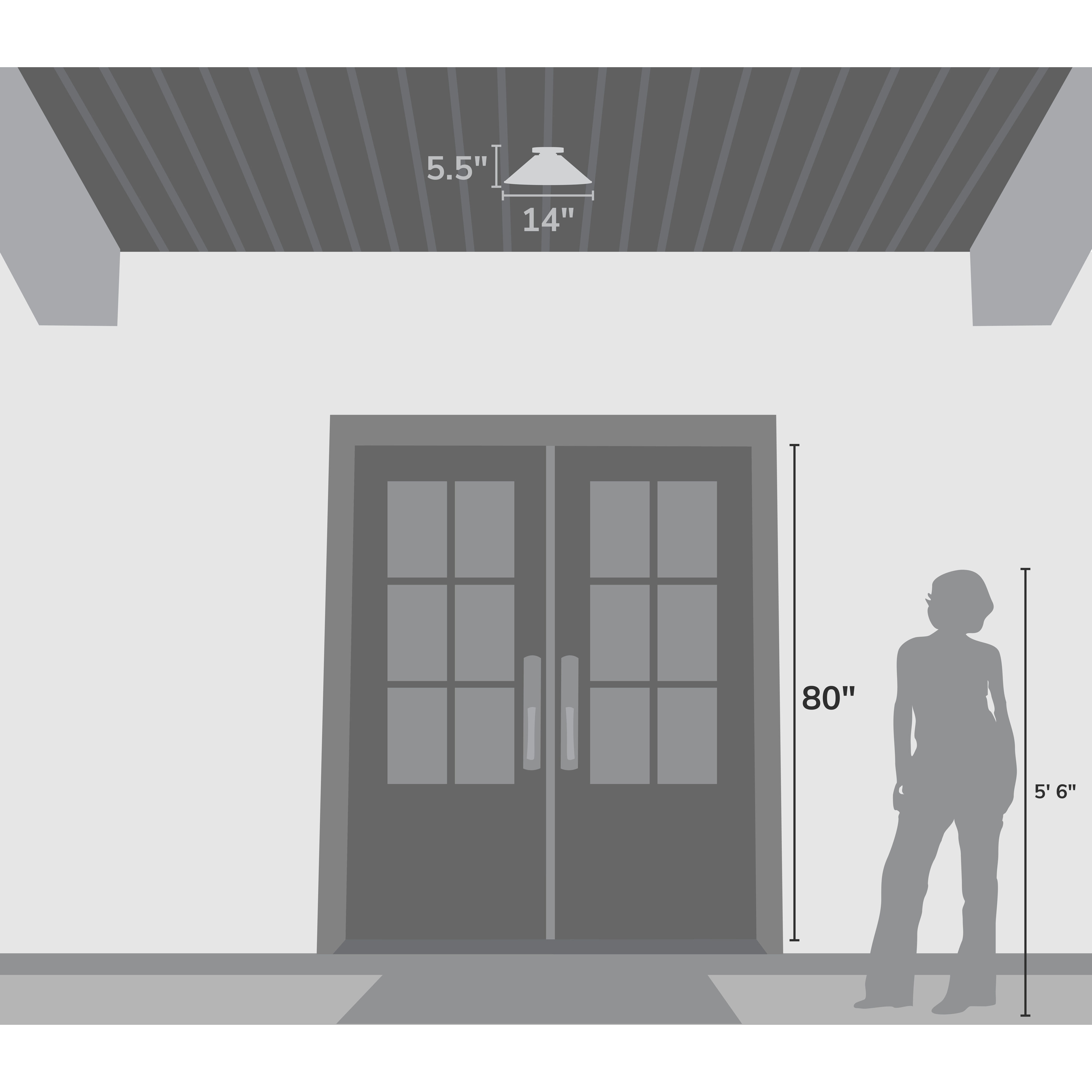 Skyflow 1 Light 14 inch Matte Bronze Outdoor Flush Mount, Medium