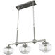 Saddle Creek 3 Light 33 inch Brushed Nickel Linear Chandelier Ceiling Light