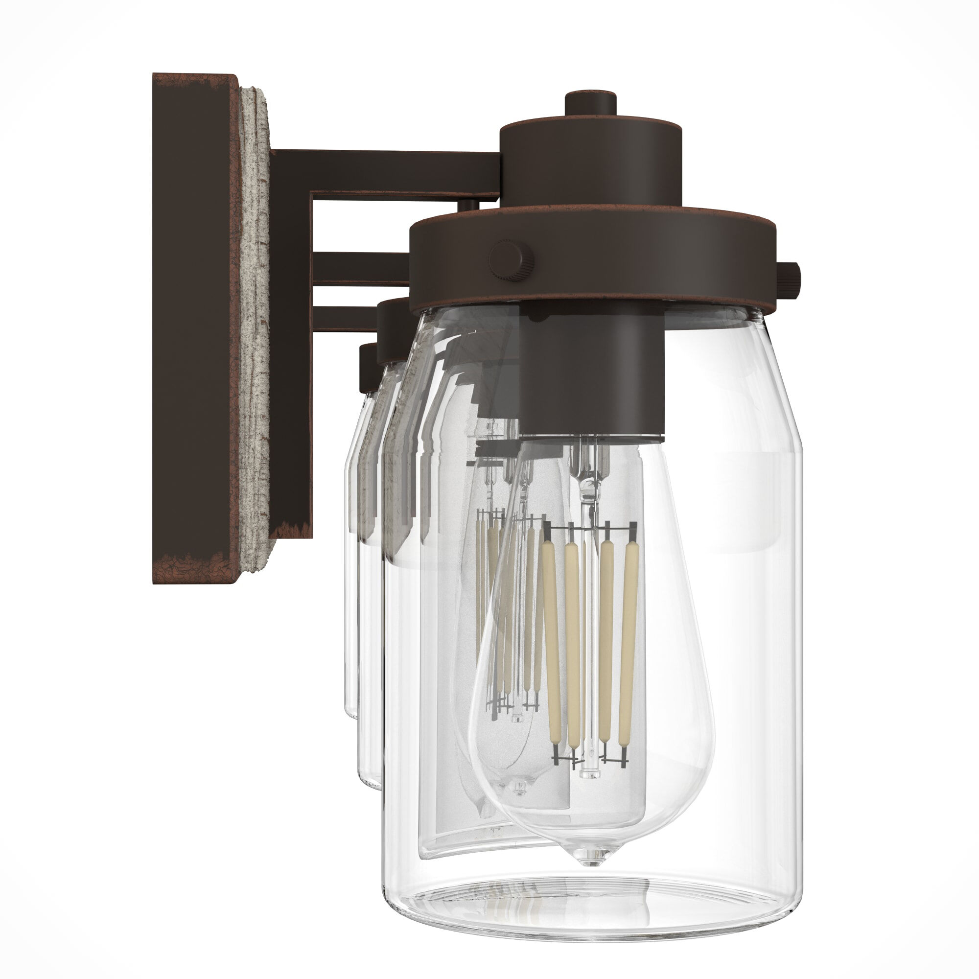 Devon Park 3 Light 24 inch Onyx Bengal and Barnwood Vanity Light Wall Light