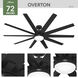Overton 72 inch Matte Black Outdoor Ceiling Fan