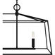 Fair Oaks 4 Light 40 inch Flat Matte Black Linear Chandelier Ceiling Light, Medium