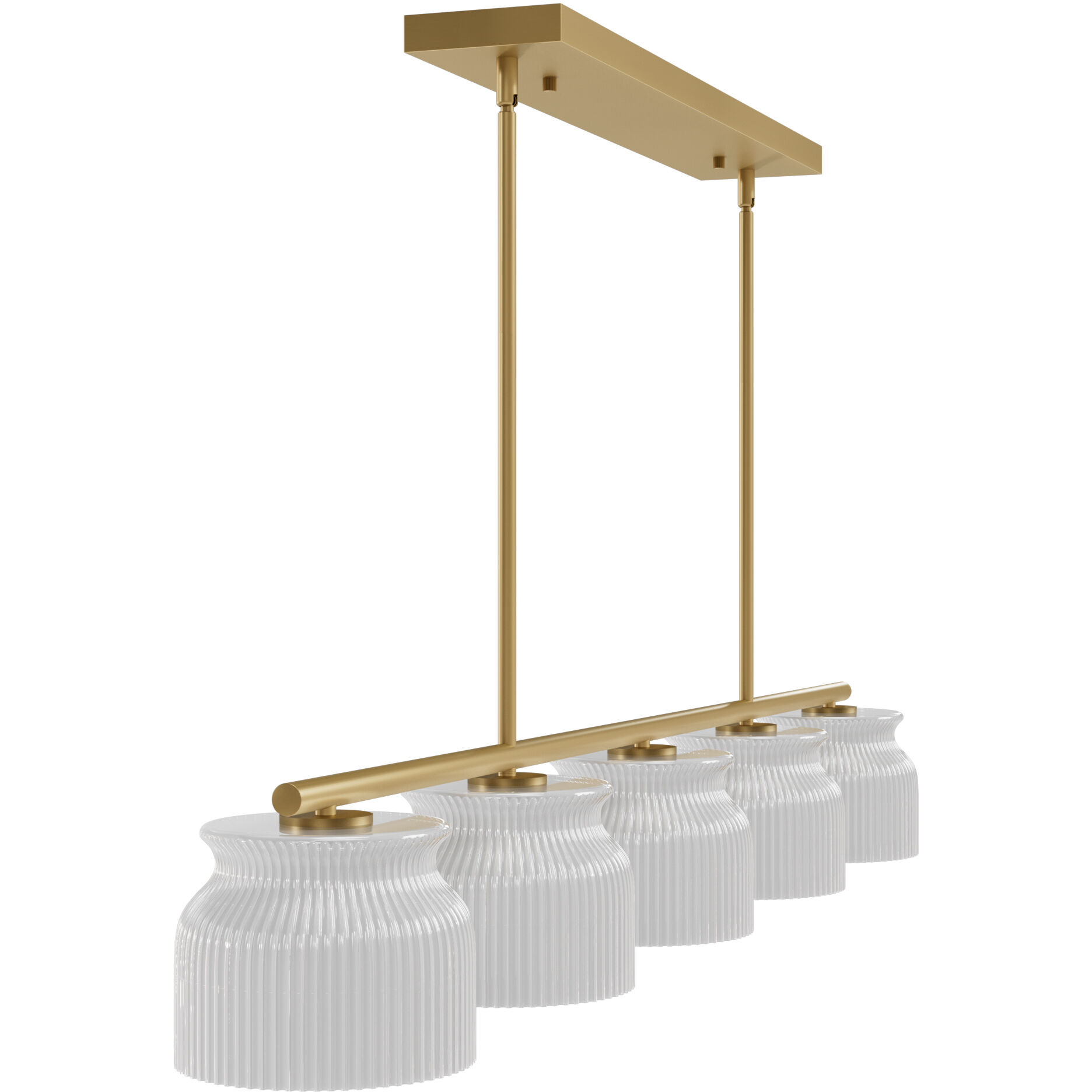 Harlowe 5 Light 51 inch Luxe Gold Linear Chandelier Ceiling Light, Large