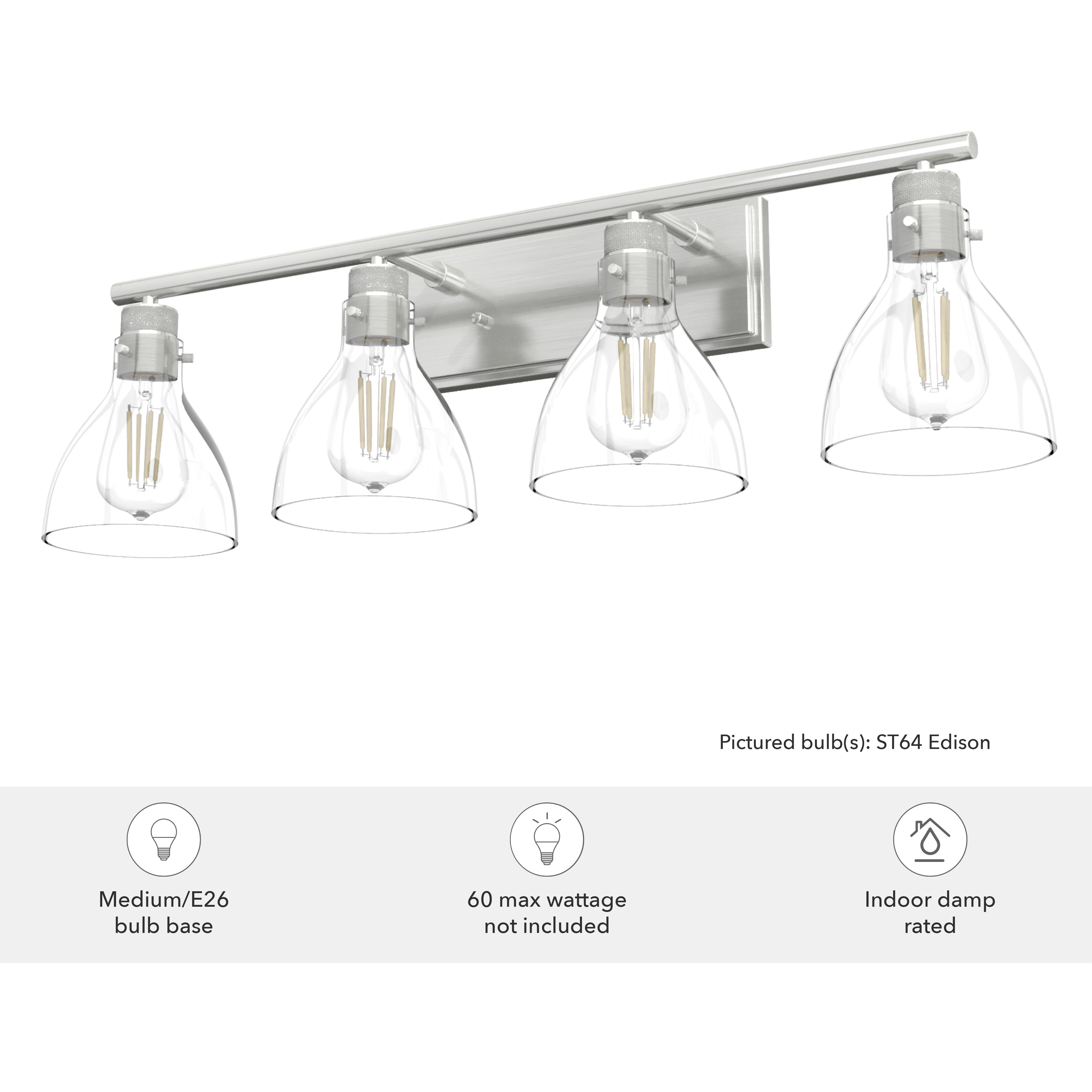 Van Nuys 4 Light 32 inch Brushed Nickel Vanity Light Wall Light