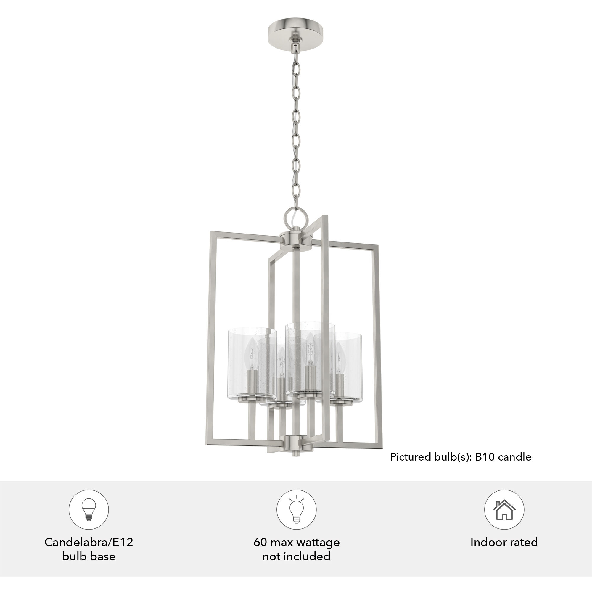 Kerrison 4 Light 15 inch Brushed Nickel Pendant Ceiling Light
