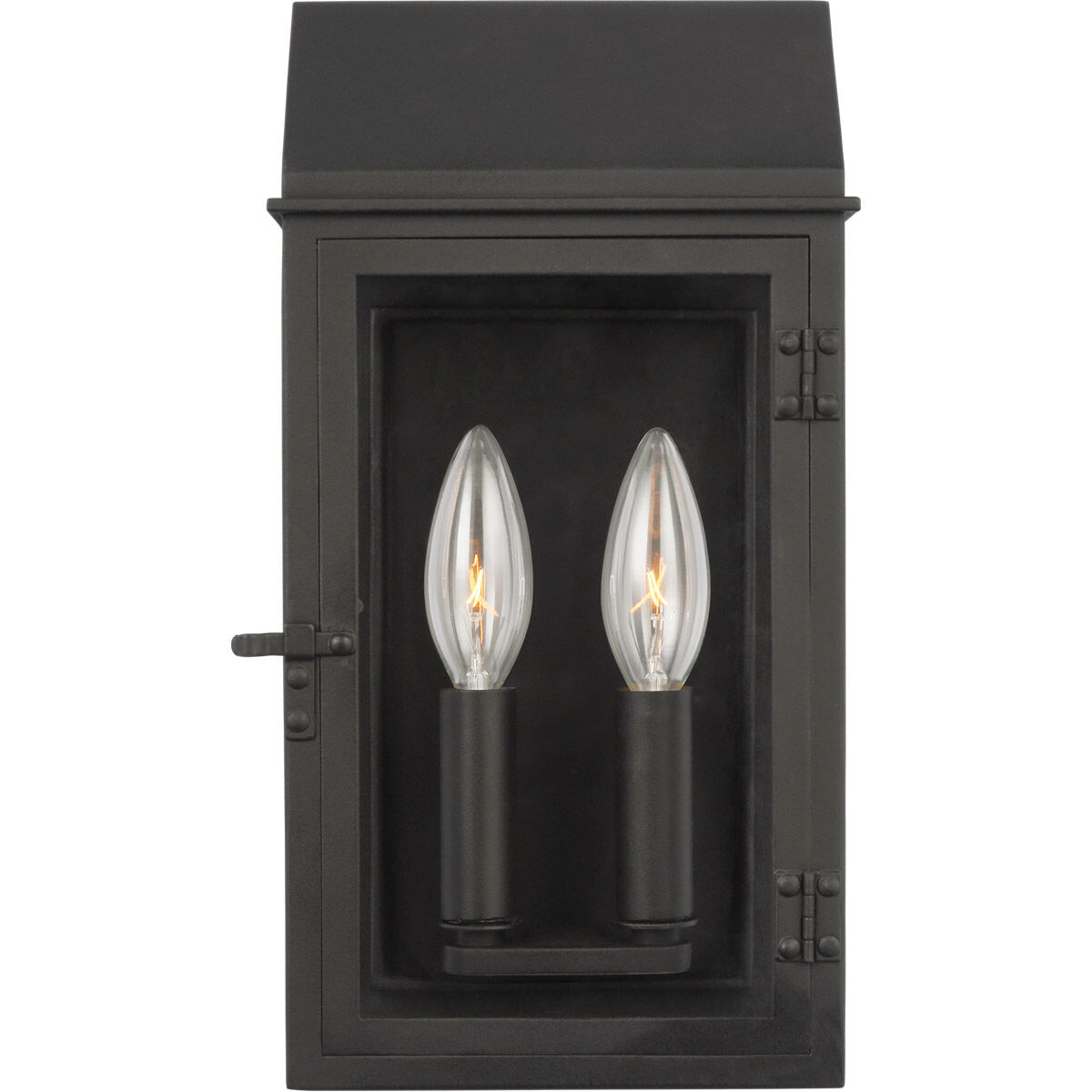 C&M by Chapman & Myers Hingham 2 Light 12 inch Textured Black Outdoor Wall Lantern