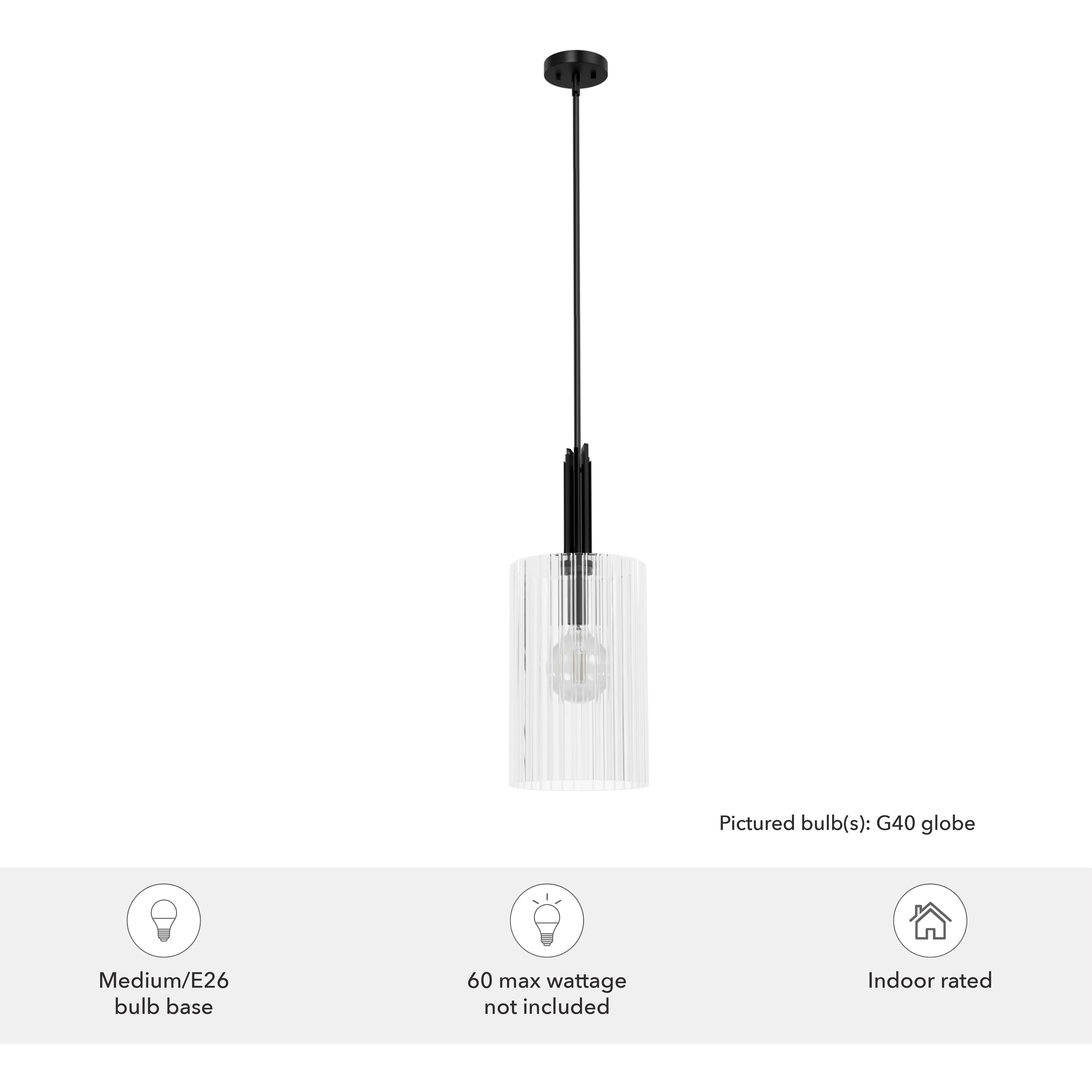 Gatz 1 Light 10 inch Matte Black Pendant Ceiling Light