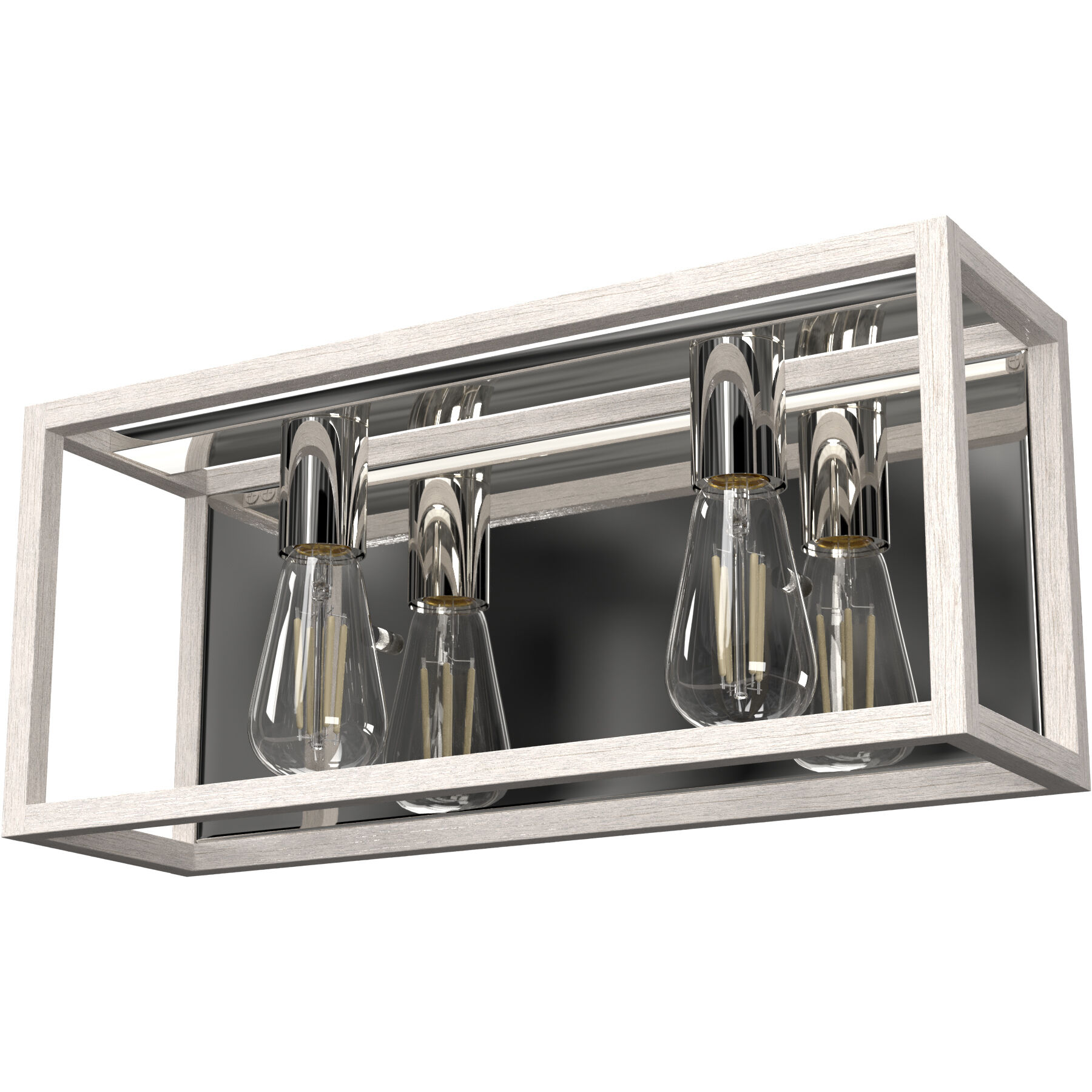 Squire Manor 2 Light 17 inch Distressed White and Chrome Vanity Light Wall Light