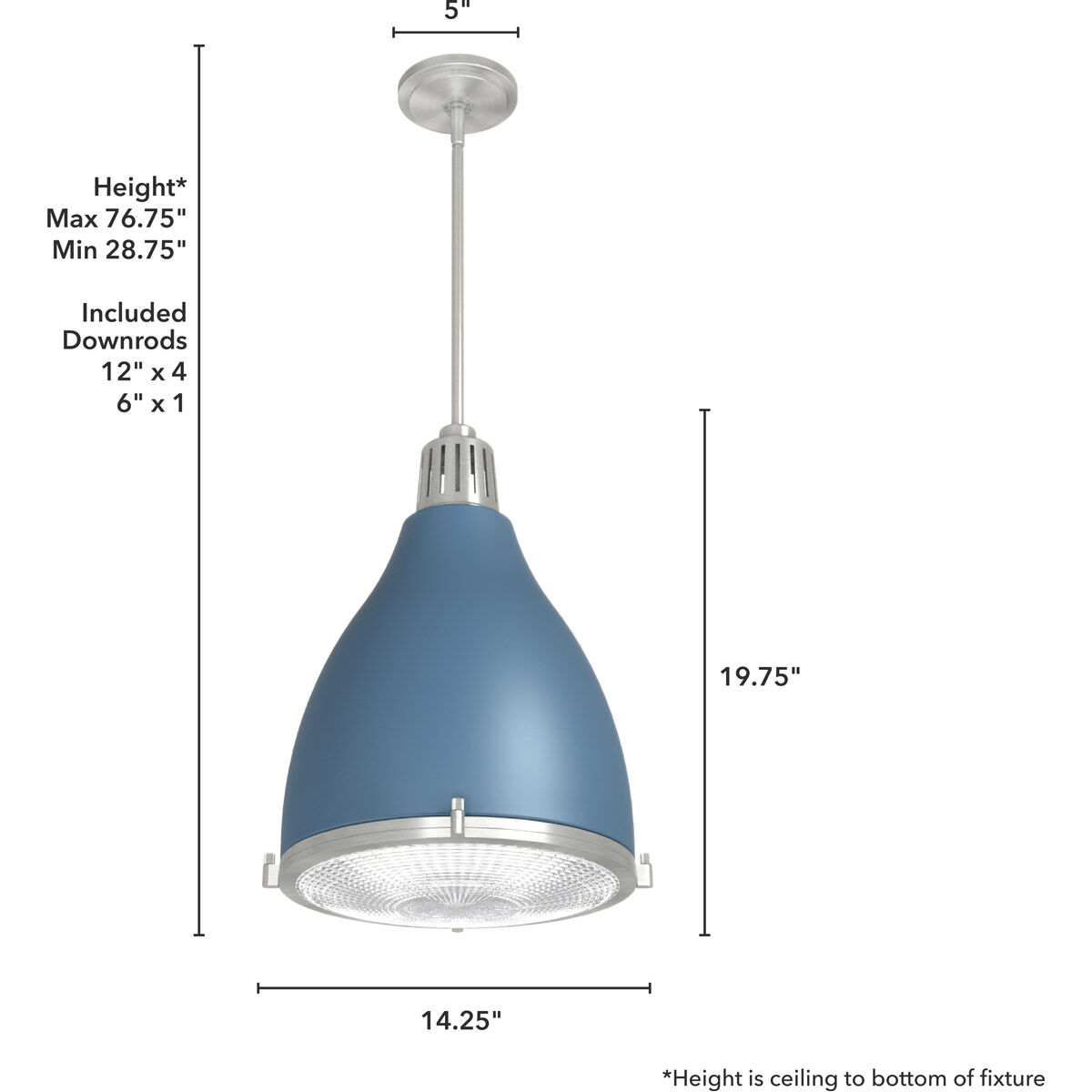 Bluff View 3 Light 14.25 inch Indigo Blue Pendant Ceiling Light