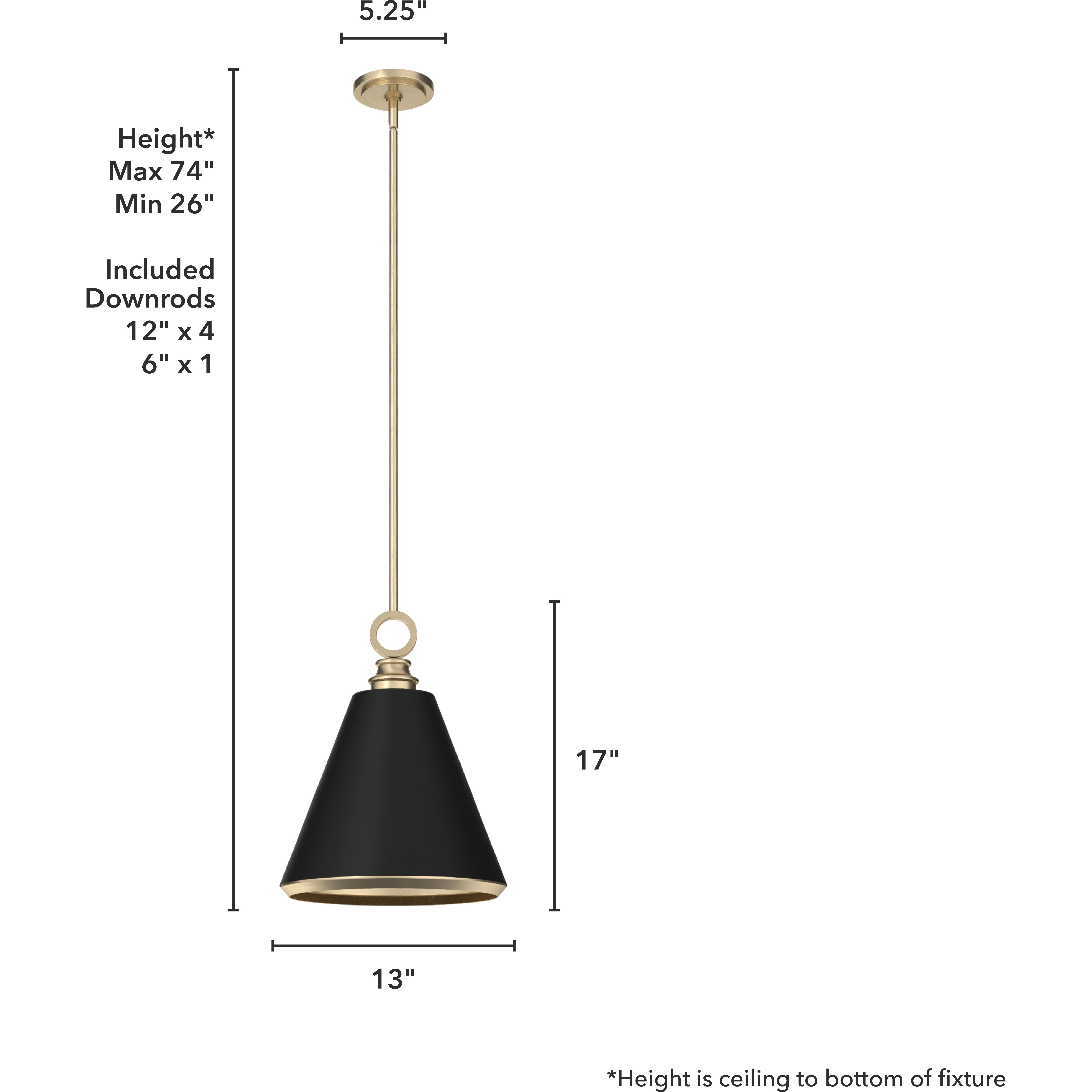 Klein 13 inch Pendant Ceiling Light