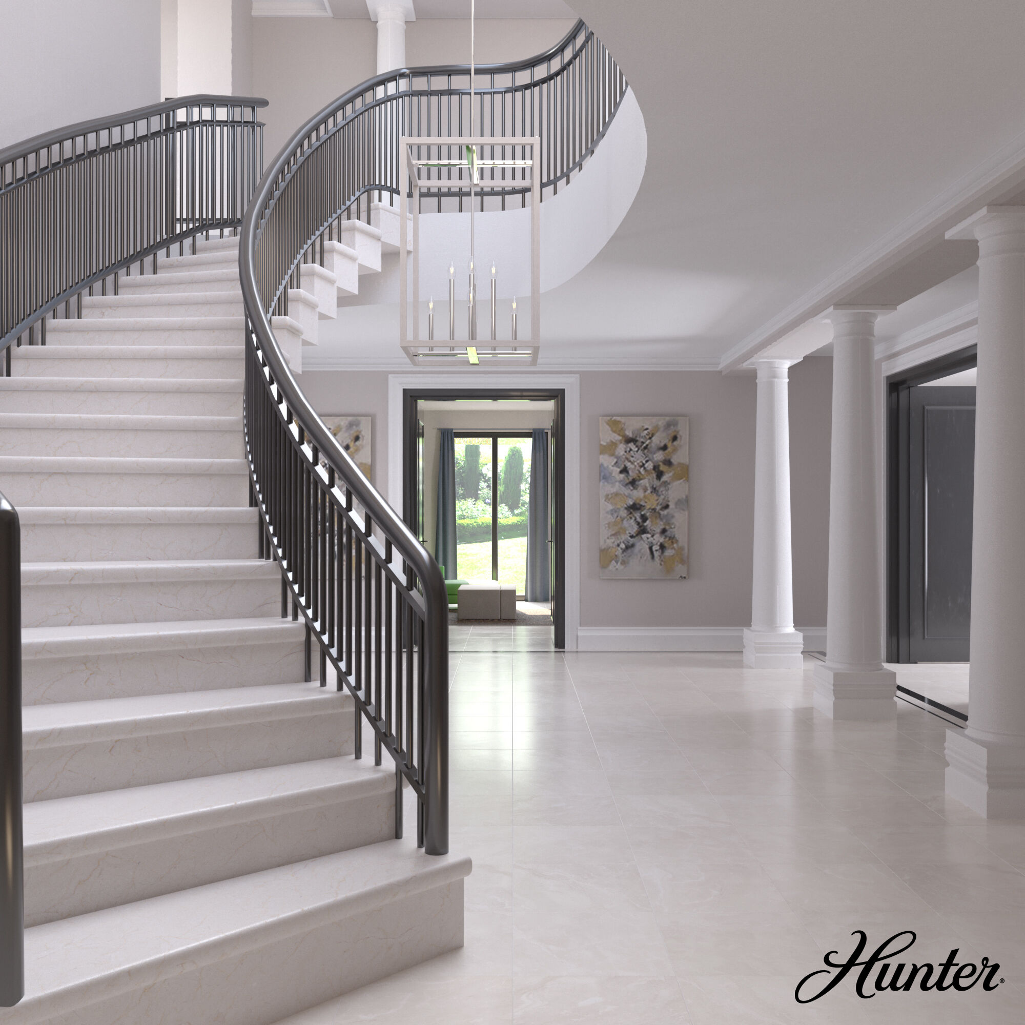 Squire Manor 8 Light 22 inch Chrome and Distressed White Pendant Ceiling Light