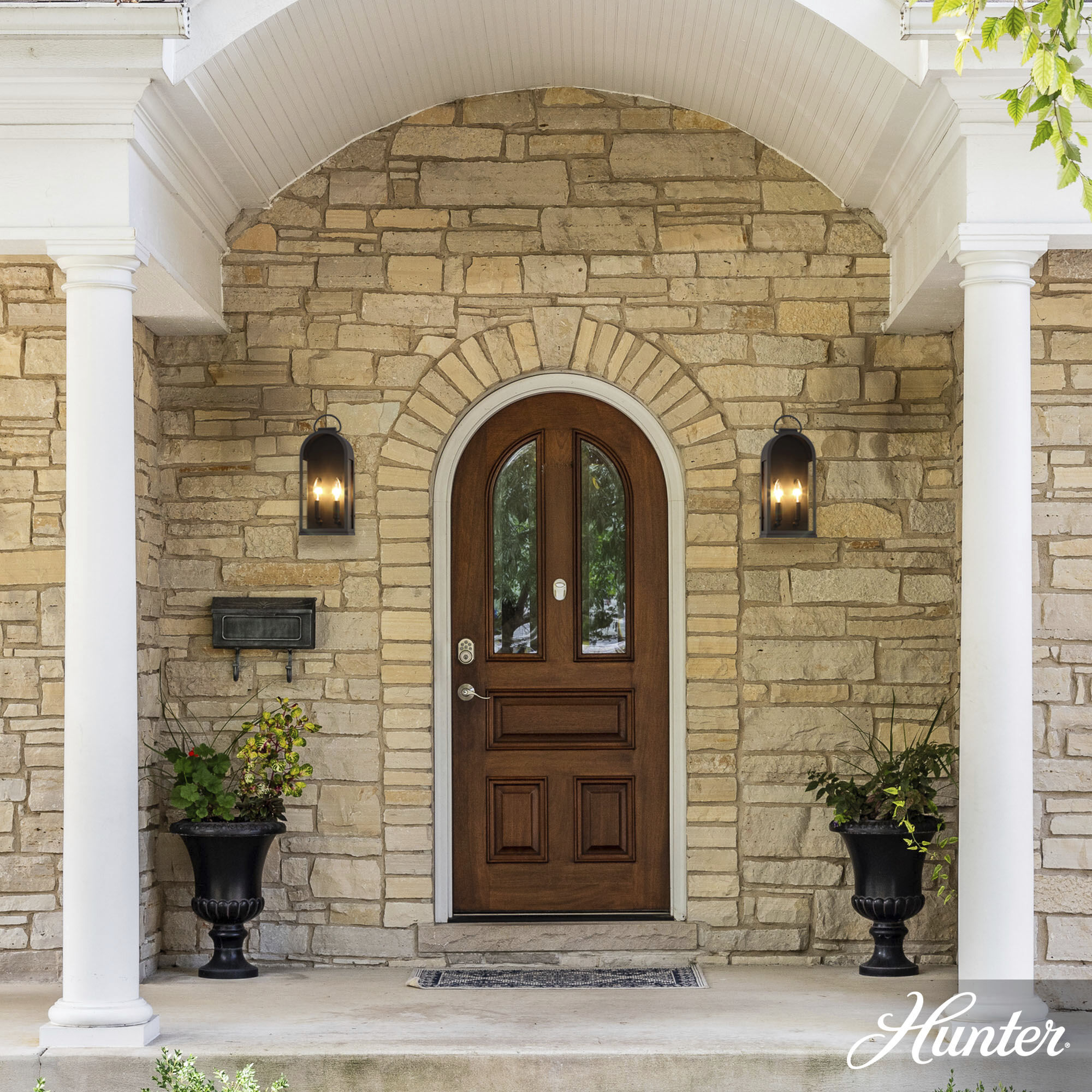 Kendra Bell 2 Light 16.25 inch Matte Black Outdoor Wall Light, Large